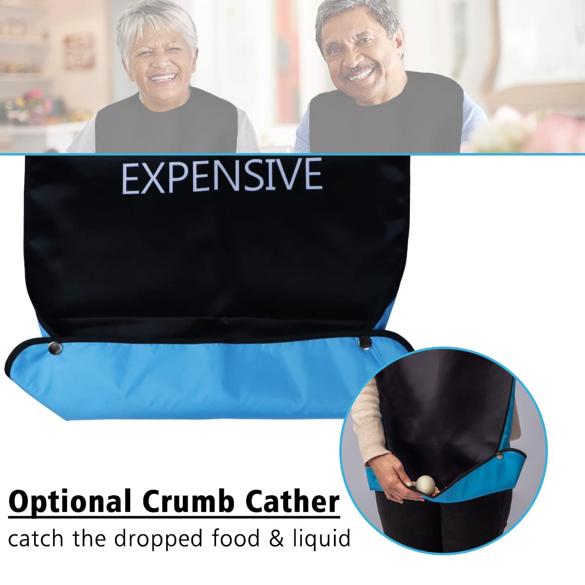 Funny Large Adult Bibs - Waterproof & Washable Clothing Protector for Men & Women | Great Gag Gift for Parties, Elderly Care & Messy Eaters