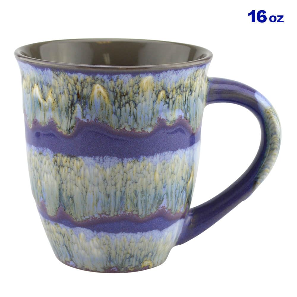 Artistic Purple Ceramic Coffee Mug 16oz - Unique Gift for Tea & Coffee Lovers - Perfect for Home & Office Use