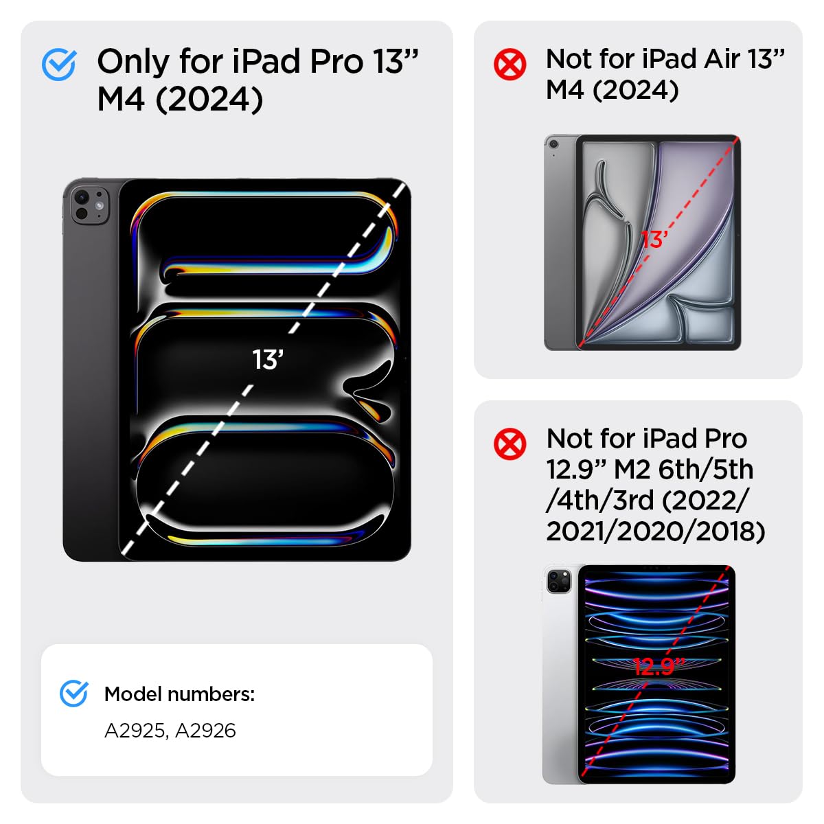 Spigen Ultra Hybrid Pro Case for iPad Pro 13 inch (2024, M4 Chip) - Clear Transparent Back with Pencil Holder, Slim Protective Cover - Perfect for Work, School & Travel