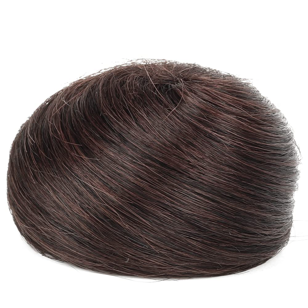 2 PCS Human Hair Messy Bun Hair Piece for Women - Real Hair Rose Bun Scrunchies, Updo Hair Extensions, Ponytail Bun in Chestnut Brown | Perfect for Casual, Party, and Everyday Hairstyles