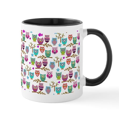 White/Black Inside - Happy Owls Mugs