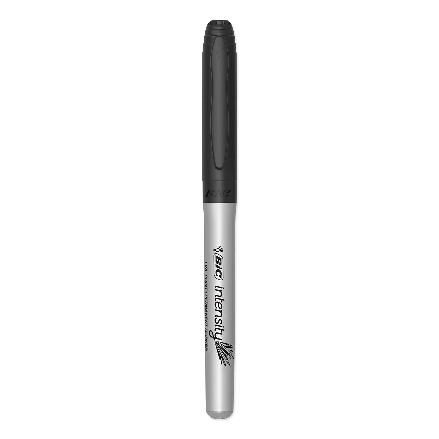 BIC Intensity Permanent Marker Fine Point Black 24-Pack (GPM241-BLK) - Ideal for Office, School, Art Projects & Labeling
