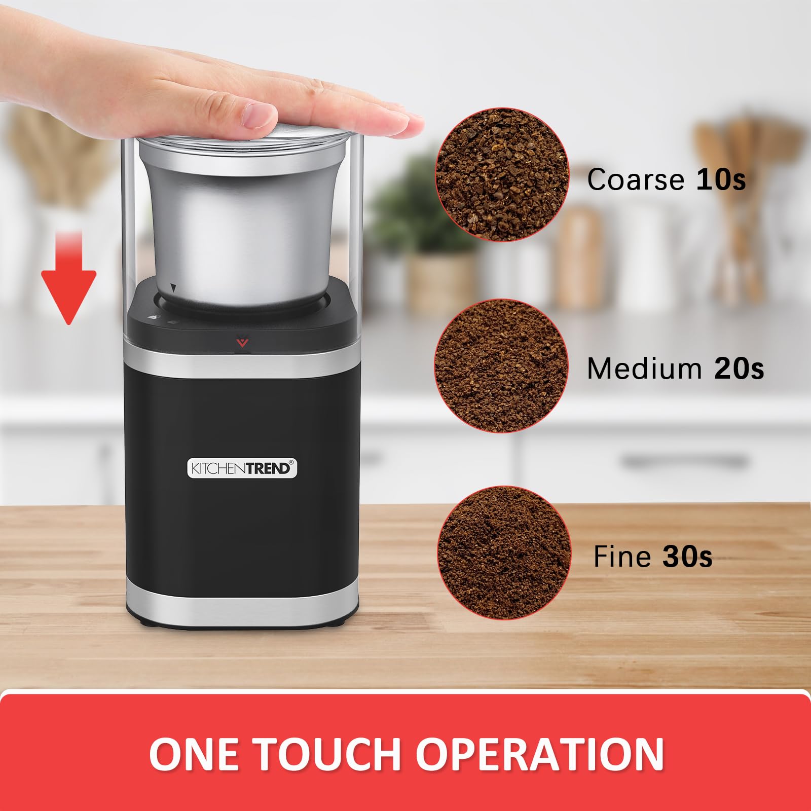 Premium Electric Coffee Bean Grinder - Stainless Steel Spice & Herb Grinder for Espresso, French Press & Drip Coffee - 12 Cup Capacity with Removable Bowl & Cleaning Brush (Black) - Perfect for Home Kitchens, Coffee Shops & Office Break Rooms