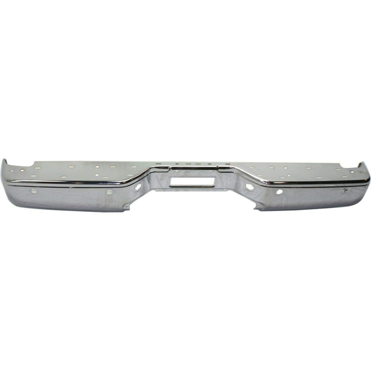 Chrome Steel Rear Bumper Replacement for 2004-2014 Nissan Titan Pickup Truck with Parking Sensors - Durable & Stylish Upgrade for Off-Roading, Towing & Daily Commuting