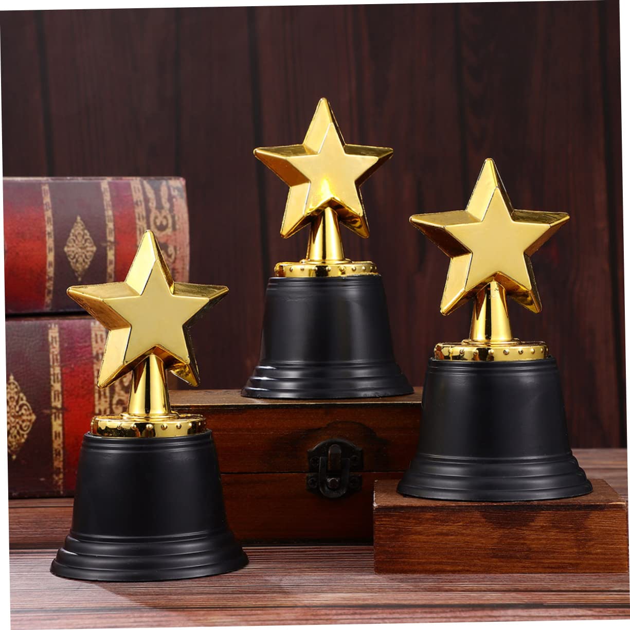 KICHOUSE 9-Piece Mini Star Trophy Set - Plastic Sports Award Decorations for Kids, Party Favors, Classroom Rewards & Game Prizes - Perfect for Birthday Parties, School Events & Sports Competitions