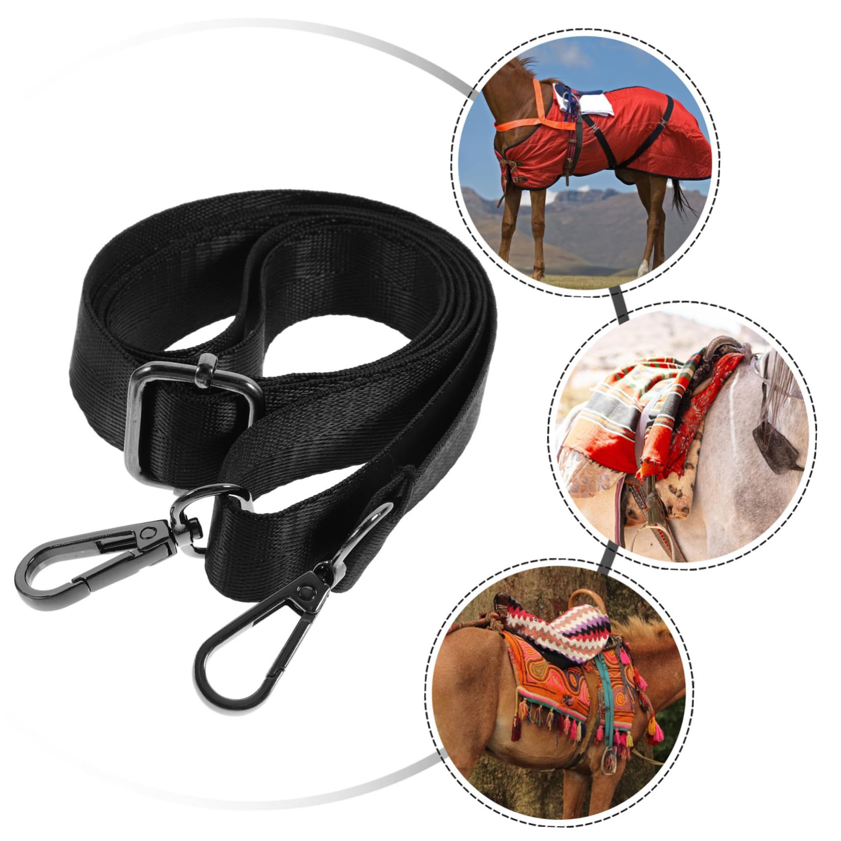 Parliky Elastic Horse Blanket Leg Straps - Set of 4 Durable Nylon Straps with Metal Buckles for Secure Fit | Perfect for Equestrian Training, Riding & Horse Care