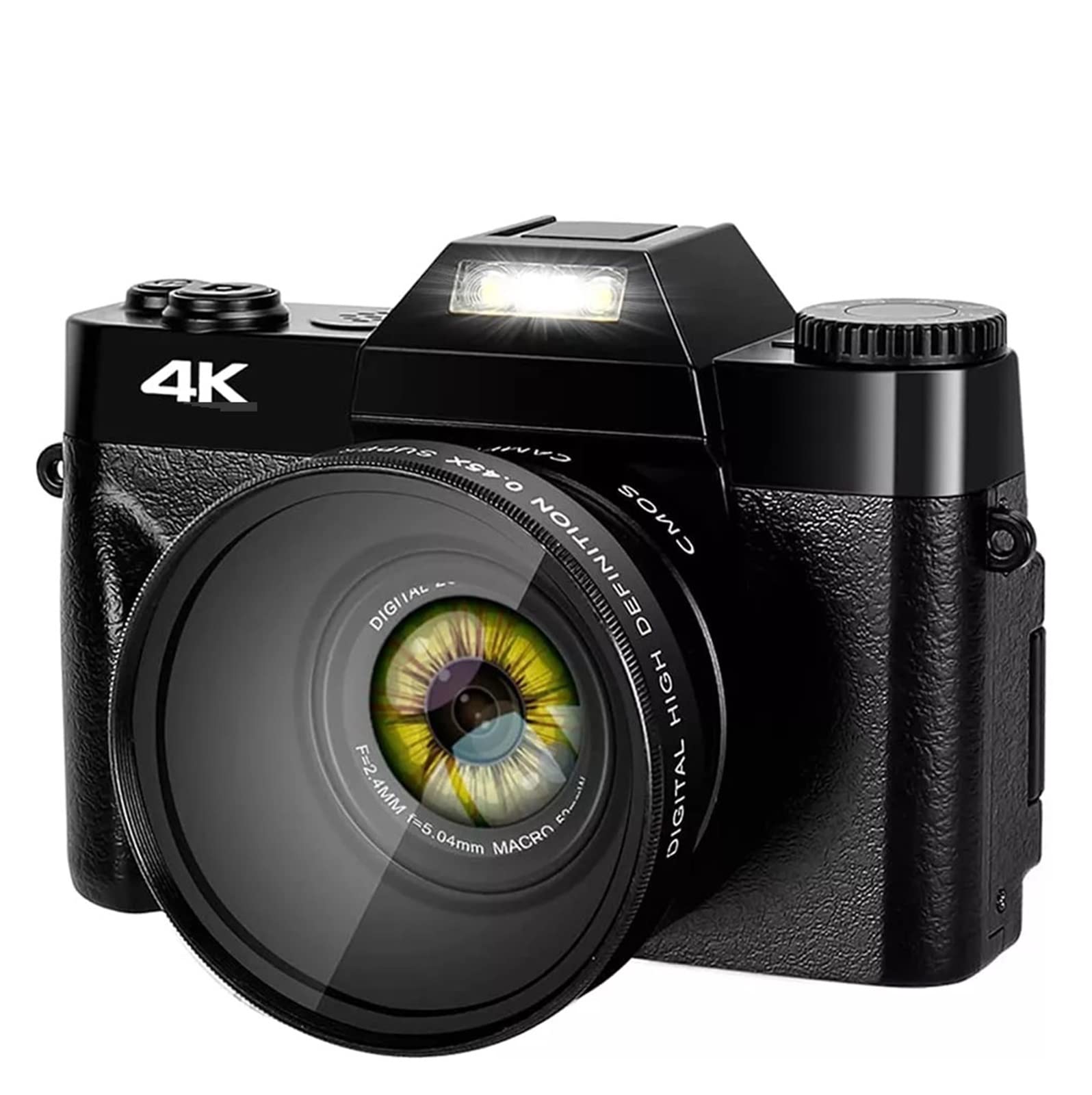 BODORME 48MP Digital Camera with Wide Angle & Macro Lens, 16X Zoom, Auto Focus, 16GB TF Card & Filter - Perfect for Selfies, Vlogging, YouTube Videos, and Photography