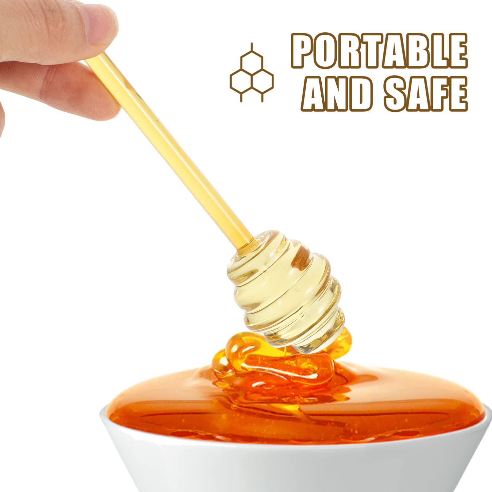 Premium 6 Inch Glass Honey Dipper Stick - Non-Drip Honey Spoon for Jams, Fruits & Tea - Perfect for Honey Jars, Breakfast & Dessert Serving - Elegant Honey Drizzling Tool for Home & Cafe Use
