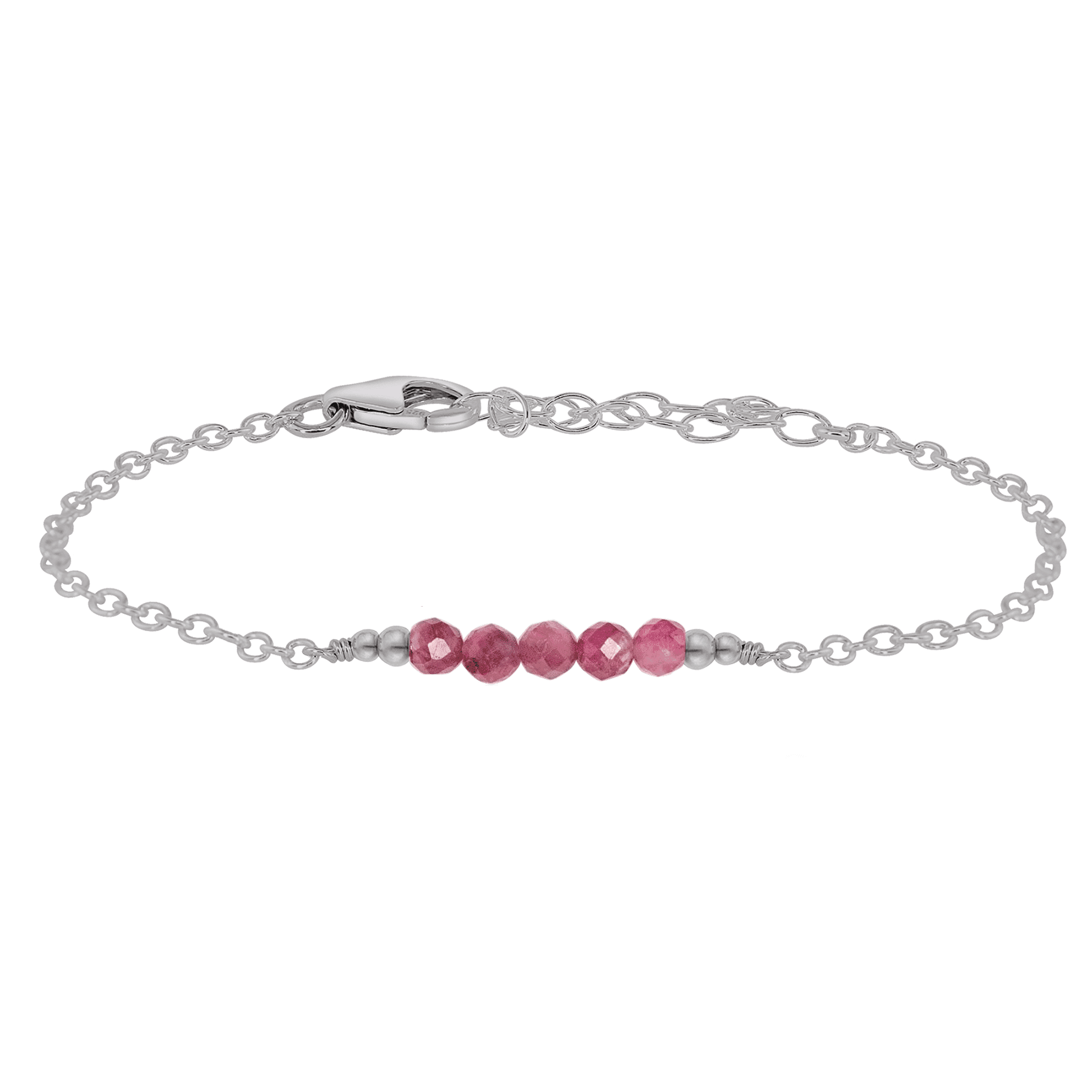 Sparkling Pink Tourmaline Gemstone Faceted Bead Bar Bracelet for Women - Handmade Adjustable Crystal Healing Jewelry for Yoga, Meditation & Positive Energy (Gift for Her)