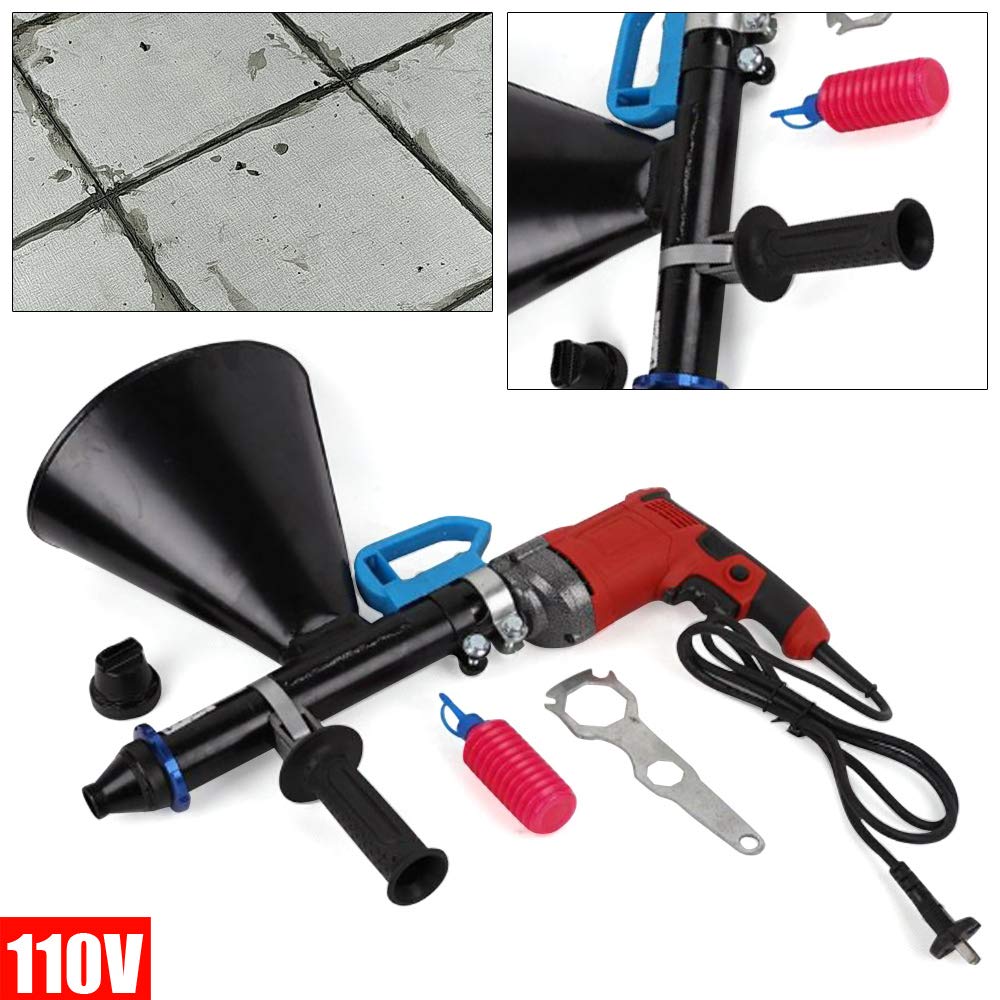110V Electric Caulking Gun - Mortar Pointing & Grouting Applicator Machine with Nozzle & Oiler for Brick & Stone - Perfect for Masonry, Tile Work & DIY Home Repairs