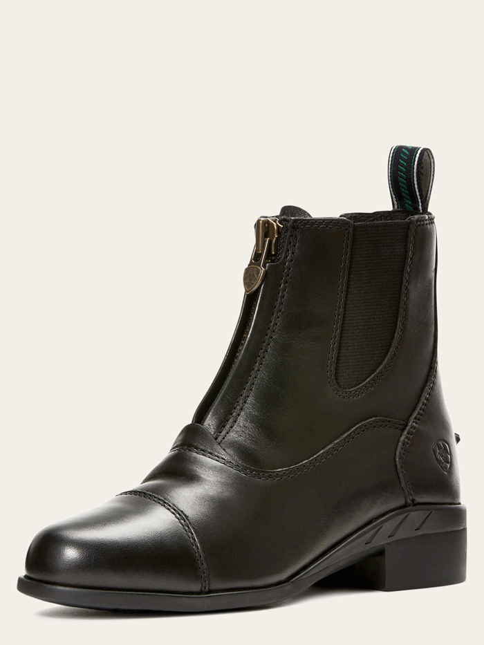 Ariat 10027242 Kids Devon IV Zip Paddock Boots - Black Equestrian Riding Boots for Girls & Boys - Perfect for Horseback Riding Lessons & Stable Activities