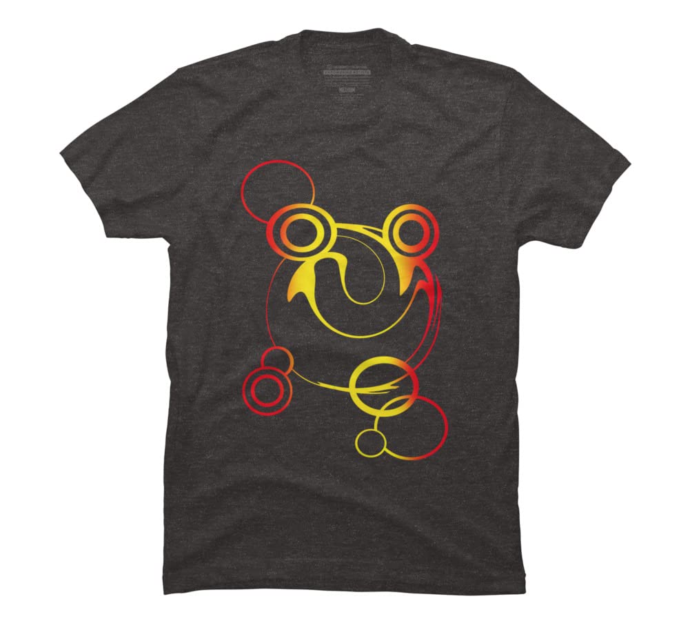 Design By Humans Men's Geo Smile by Rogez Graphic T-Shirt - Cool Casual Streetwear for Men - Perfect for Everyday Wear, Parties & Outings