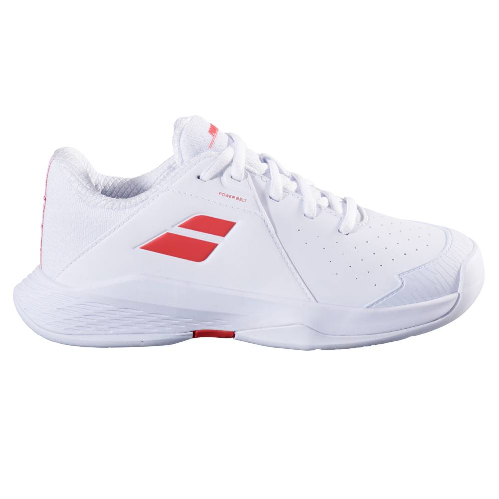 Babolat Propulse 3 AC Junior Tennis Shoes for Boys & Girls - White/Red - Lightweight & Durable for Court Performance - Perfect for Junior Tennis Matches & Training Sessions