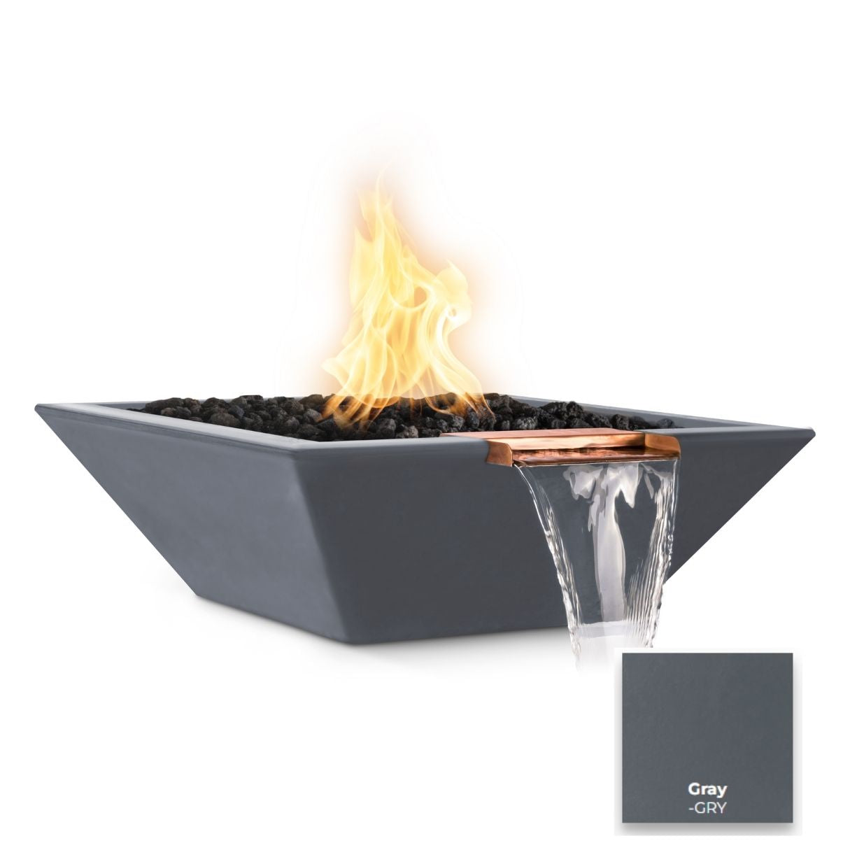 Maya Concrete Fire & Water Bowl - Outdoor Fire Pit & Water Feature for Patio, Garden, and Backyard Decor | Perfect for Relaxing Evenings & Entertaining Guests