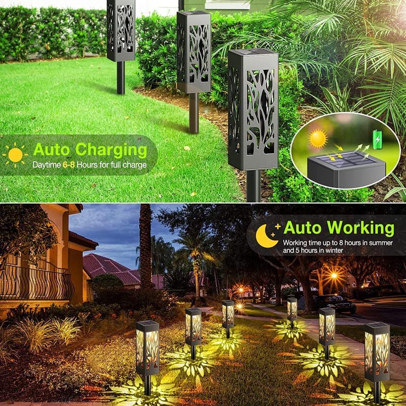 LETMY Solar Lights Outdoor - IP65 Waterproof Solar Pathway Lights, Auto On/Off Solar Garden Lights for Driveway, Patio, Yard, Lawn & Walkway - 6 Pack Solar Landscape Lighting for Garden Decor & Nighttime Safety