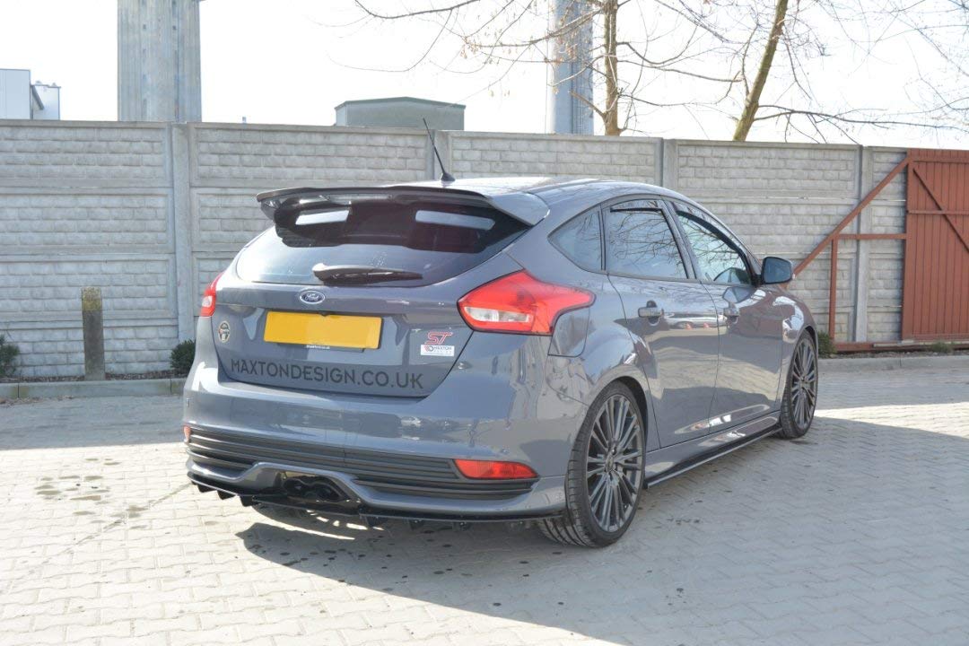 Maxton Design Rear Diffuser Bumper Valance & Side Wing Spoiler Lip Kit for 2015+ Ford Focus ST Hatchback (Fits Facelift Models Only) - Enhance Aerodynamics & Sporty Style for Street Racing & Car Shows