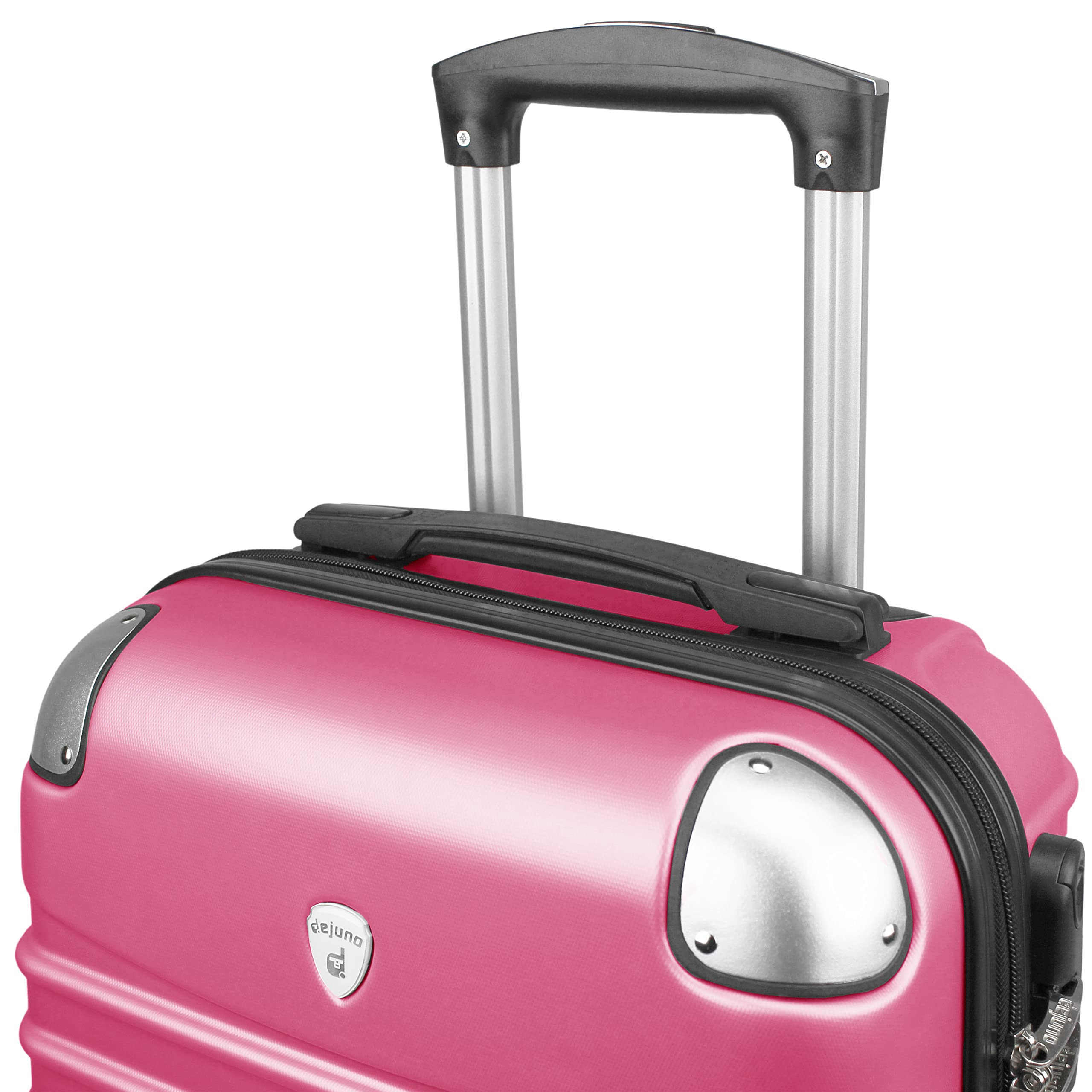 Dejuno Impact New Generation Hardside 3-Piece Spinner Luggage Set - Lightweight Durable Suitcase with 360° Wheels, Pink Color for Women & Men - Perfect for Air Travel, Business Trips & Family Vacations