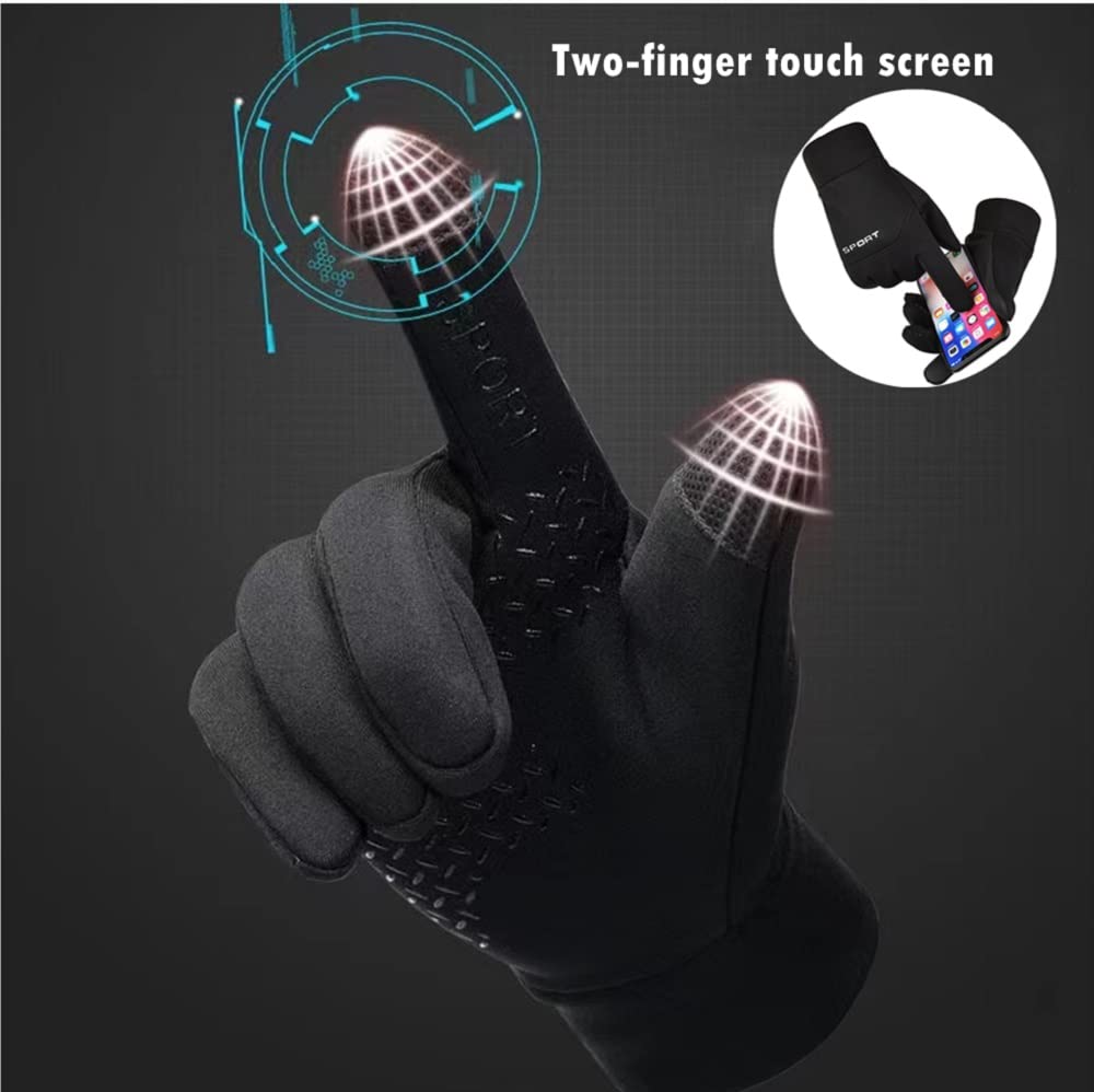 SOLO ACTFIT Winter Gloves - Touchscreen Compatible, Waterproof, Windproof, Anti-Slip Cycling Gloves for Men & Women - Ideal for Biking, Running, Driving, Climbing, and Skiing