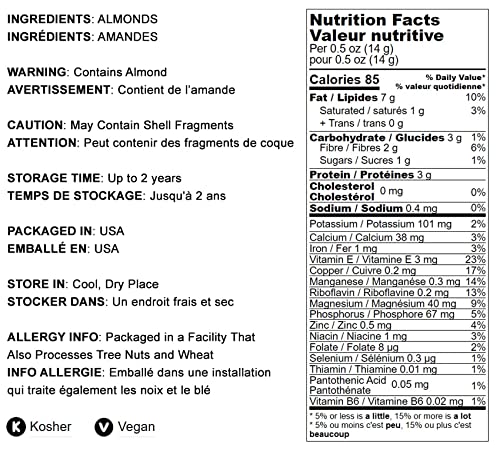 Food to Live Dry Roasted California Almonds - 9 lbs Bulk, Unsalted, No Oil Added, Vegan & Kosher | High in Protein & Vitamin E | Keto, Paleo & Healthy Snack for Weight Loss, Office, Travel & On-the-Go