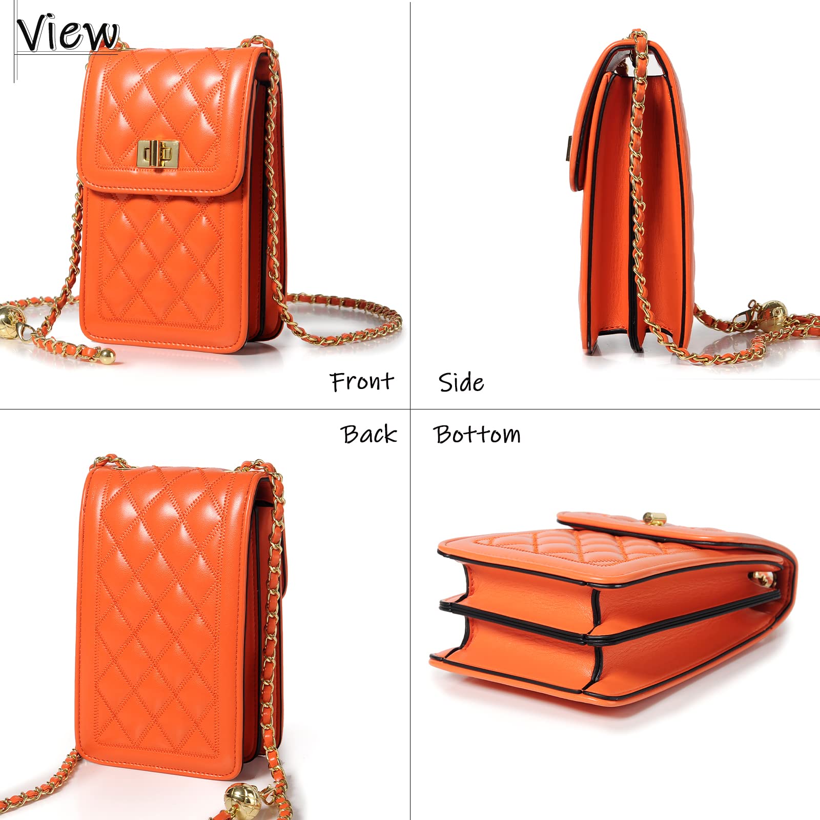 FSD.WG Women's Small Crossbody Leather Phone Purse - Mini Messenger Shoulder Bag with Wallet - Perfect for Travel, Shopping & Everyday Use