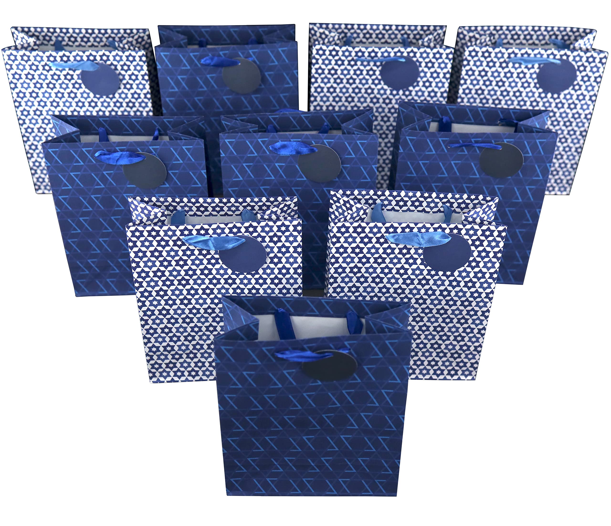 Premium Iconikal Hanukkah Gift Bags - Medium Size (10-Pack Set) - Perfect for Jewish Holiday Gifts, Party Favors & Festive Celebrations