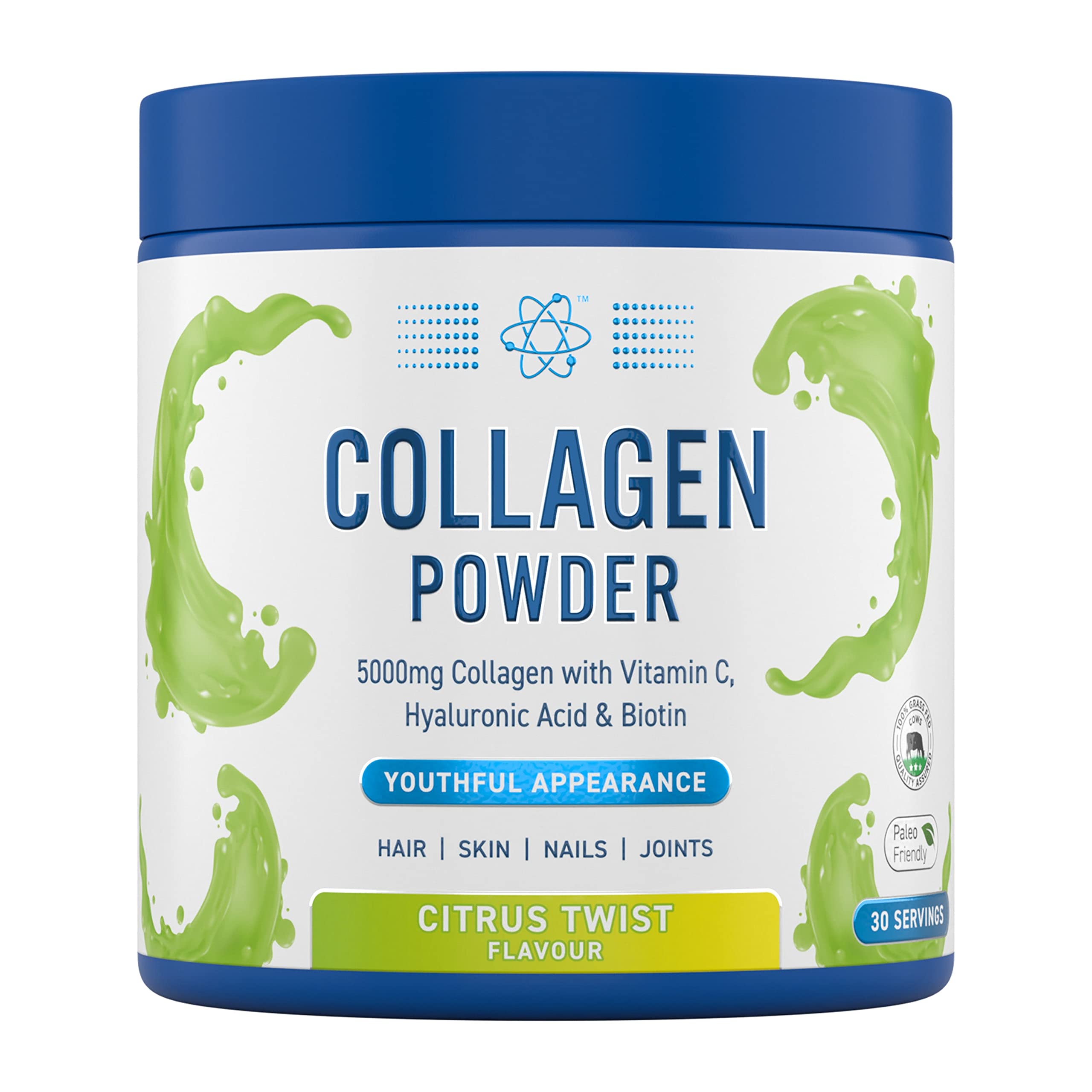 Applied Nutrition Collagen Powder - Citrus Twist 165g | Hydrolyzed Collagen Peptides for Skin, Hair & Nail Health | Perfect for Smoothies, Coffee & Post-Workout Recovery
