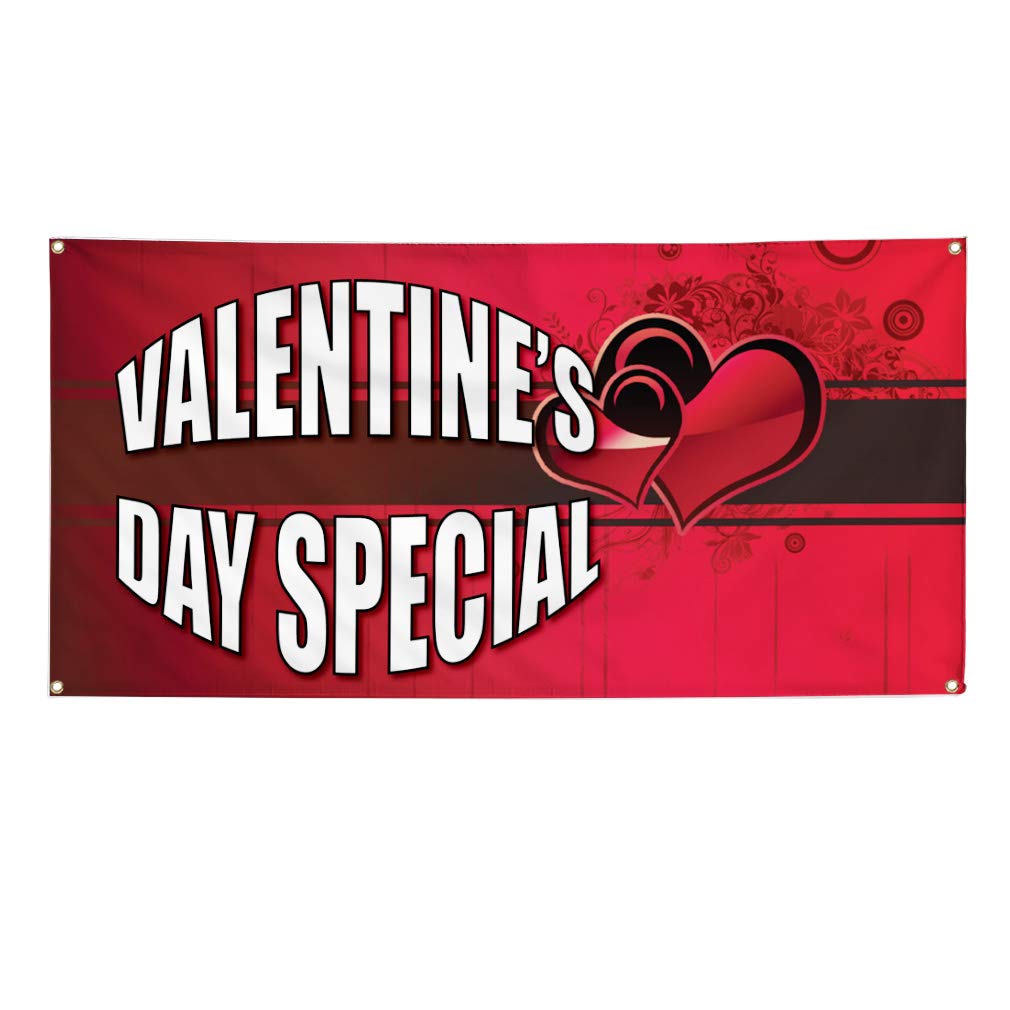 Custom Vinyl Banner - Valentine's Day Special (60x144 Inches) | Weatherproof Outdoor Yard Sign with 10 Grommets | Perfect for Holidays, Events & Commercial Use | Great for Parties, Weddings & Store Promotions