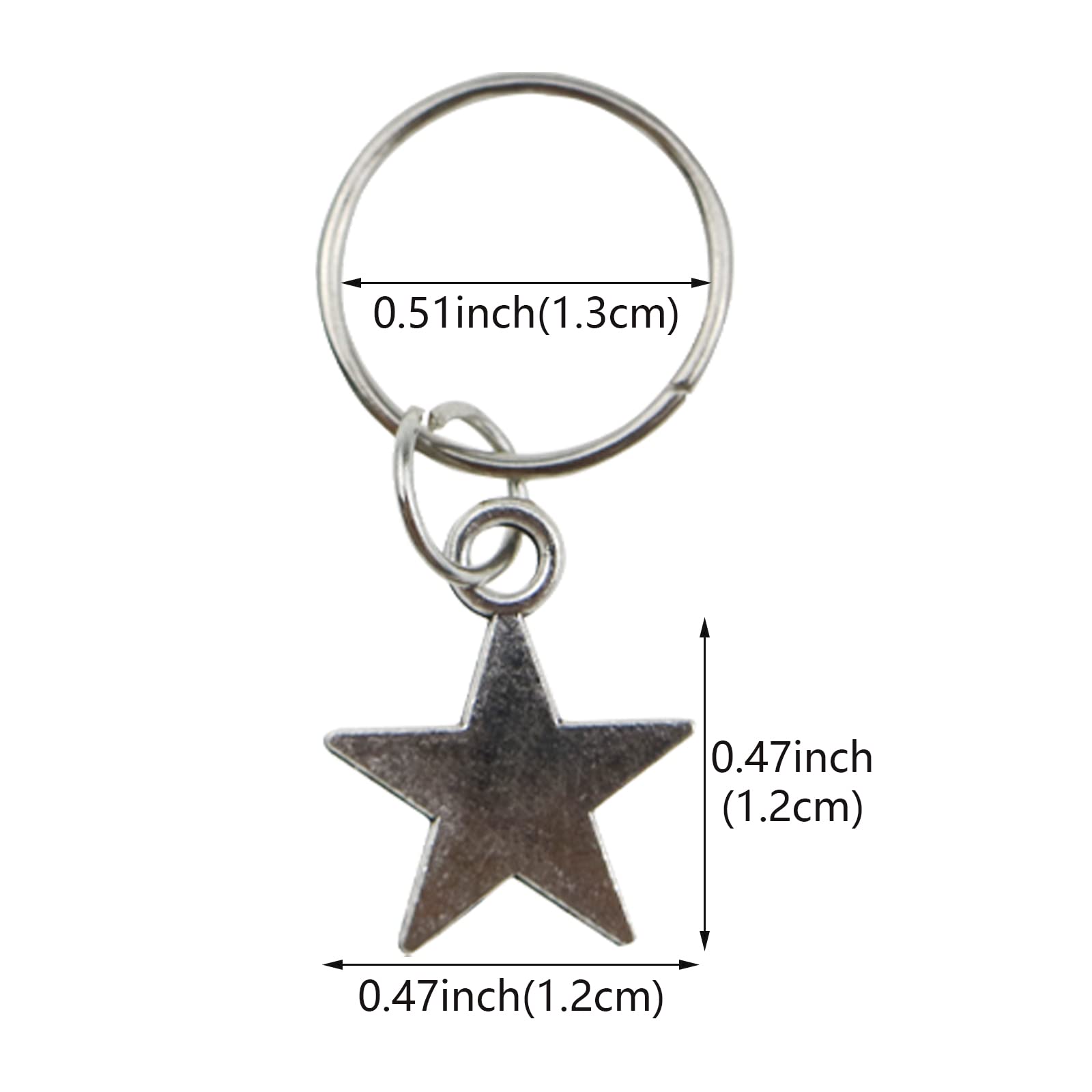 20 Pack Silver Star Hair Clips - Braid Jewelry Hair Charms & Rings for Women - Hair Accessories for Braids & Dreadlocks - Perfect for Parties, Weddings & Everyday Styling
