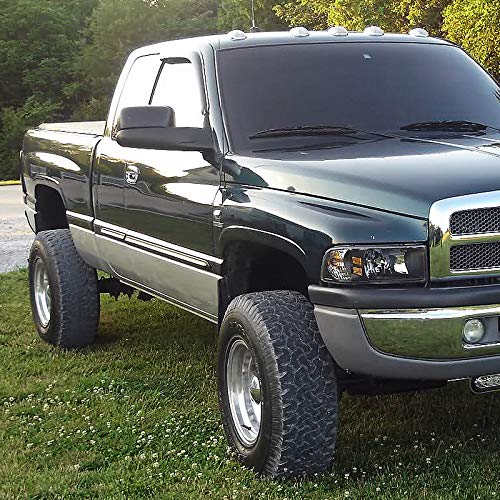 1994-2001 Dodge Ram 1500 & 1994-2002 Ram 2500/3500 Manual Flip-Up Towing Mirrors - Heavy Duty Trailer Towing Replacement Mirrors for Enhanced Visibility & Safety
