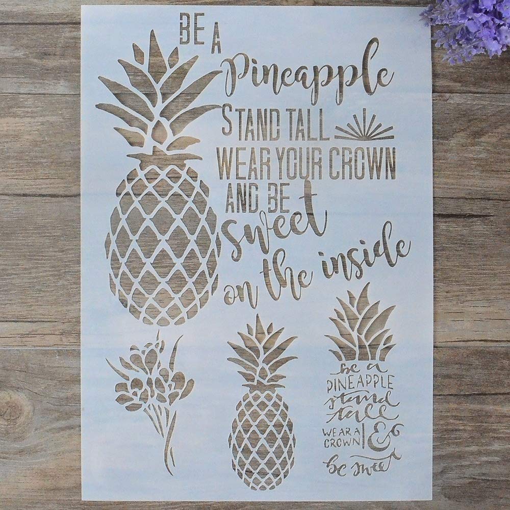 DIY Pineapple Stencils for Wall Painting, Furniture Decor & Scrapbooking - Reusable Craft Templates for Home Decor, Kids Art Projects & DIY Gift Making
