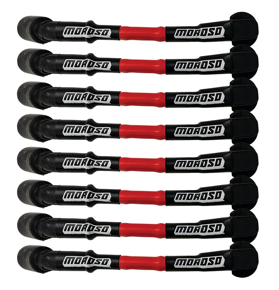 Moroso 52532 Ultra Series Red Sleeved Spark Plug Wires for GM LS Engines - 9.75