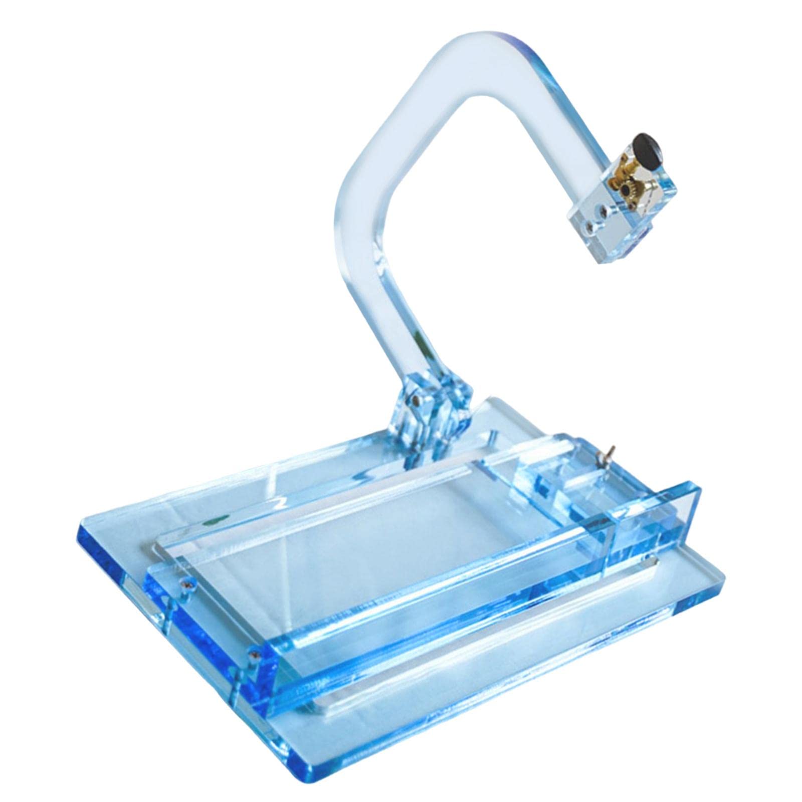 Premium Acrylic Adjustable Soap Cutter - Single Wire Soap Slicer for Handmade Soap Making, Candle Trimming & Cheese Cutting - DIY Crafting Tool (Blue) - Perfect for Home Soap Making, Candle DIY & Gourmet Cheese Presentation