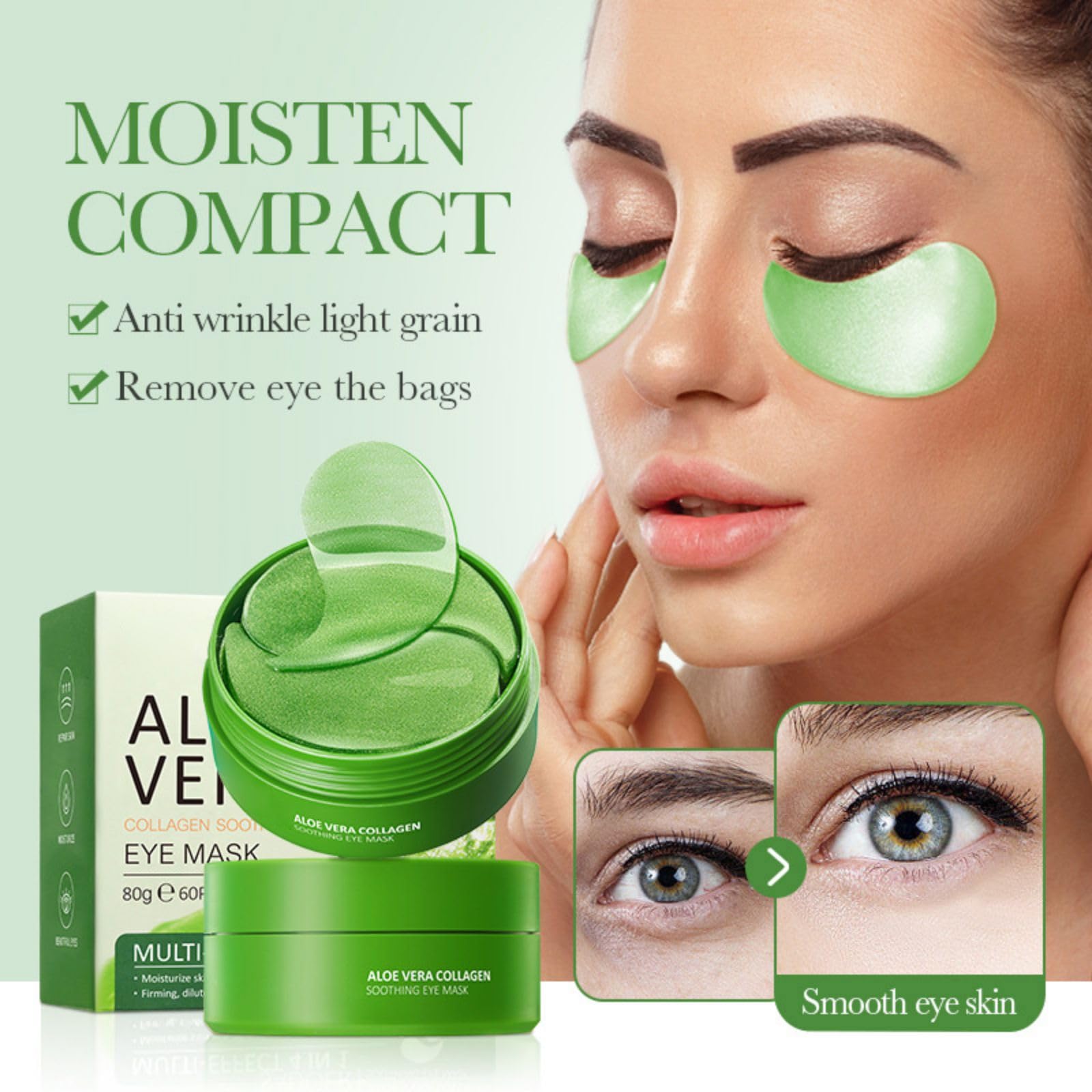 30 Pairs Aloe Vera & Collagen Under Eye Masks for Puffy Eyes, Dark Circles - Soothing, Moisturizing Eye Patches to Reduce Puffiness, Wrinkles & Fine Lines | Perfect for Night Routine, Travel & Self-Care