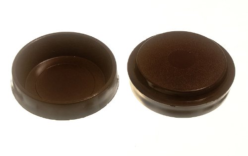 8-Pack Brown Plastic Castor Cups - 60mm Furniture Floor Protectors & Glides for Chairs, Tables & Sofas - Prevent Scratches & Damage on Hardwood Floors