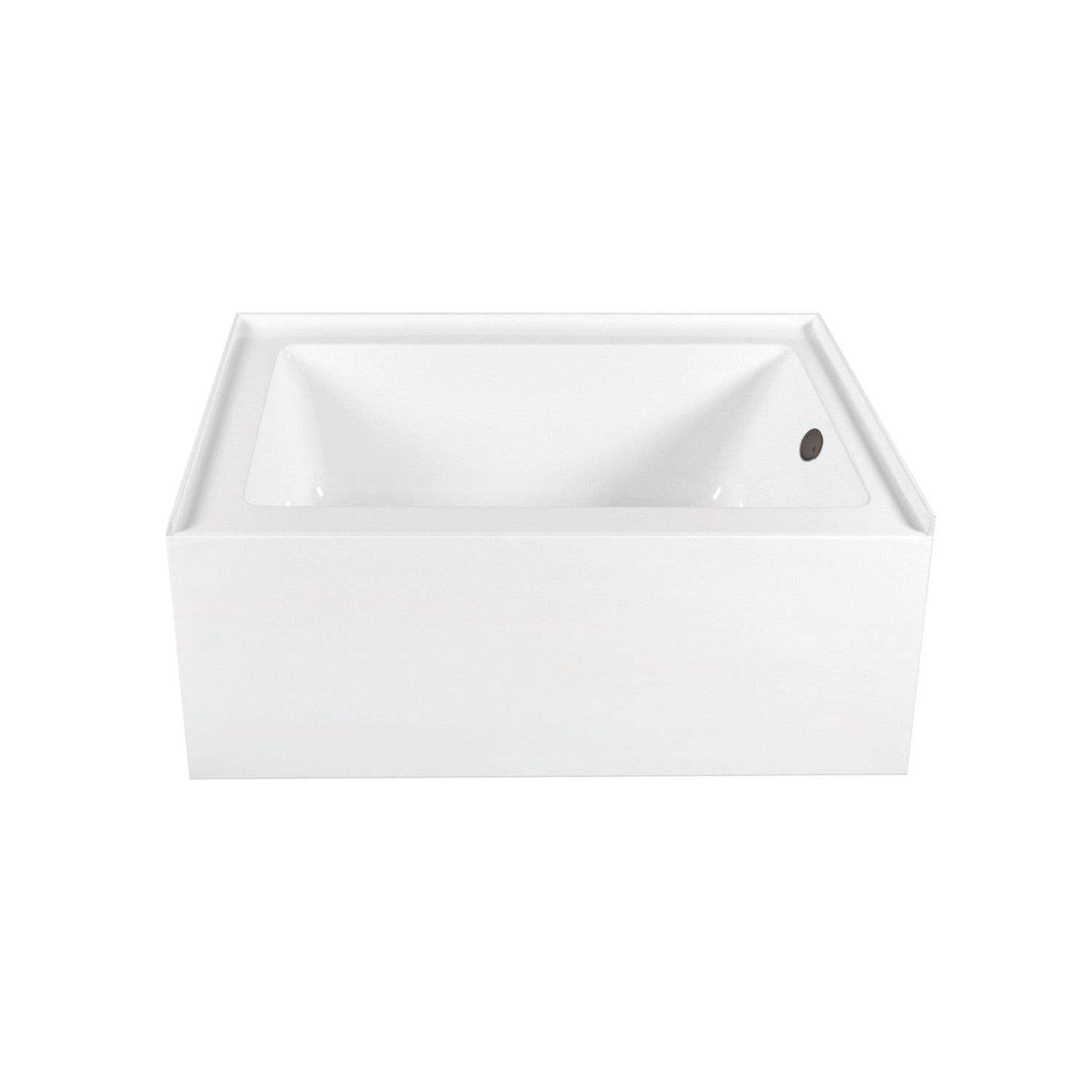 Aqua Eden 60 Inch Acrylic Rectangular 3 Wall Alcove Bathtub Combo with Waste & Overflow Drain - Glossy White/Oil Rubbed Bronze (Right Hand Drain) | Freestanding Soaking Tub for Modern Bathroom Renovation & Spa Relaxation