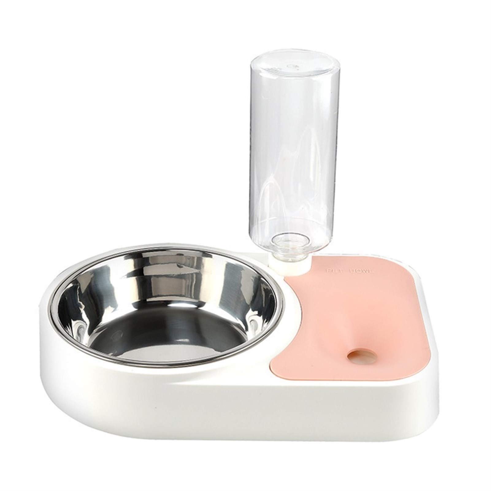 Automatic Pet Feeder Bowl - Pink Plastic Cat & Dog Food Dish (30x20x5cm) for Mealtime Convenience - Perfect for Home, Travel, and Outdoor Use