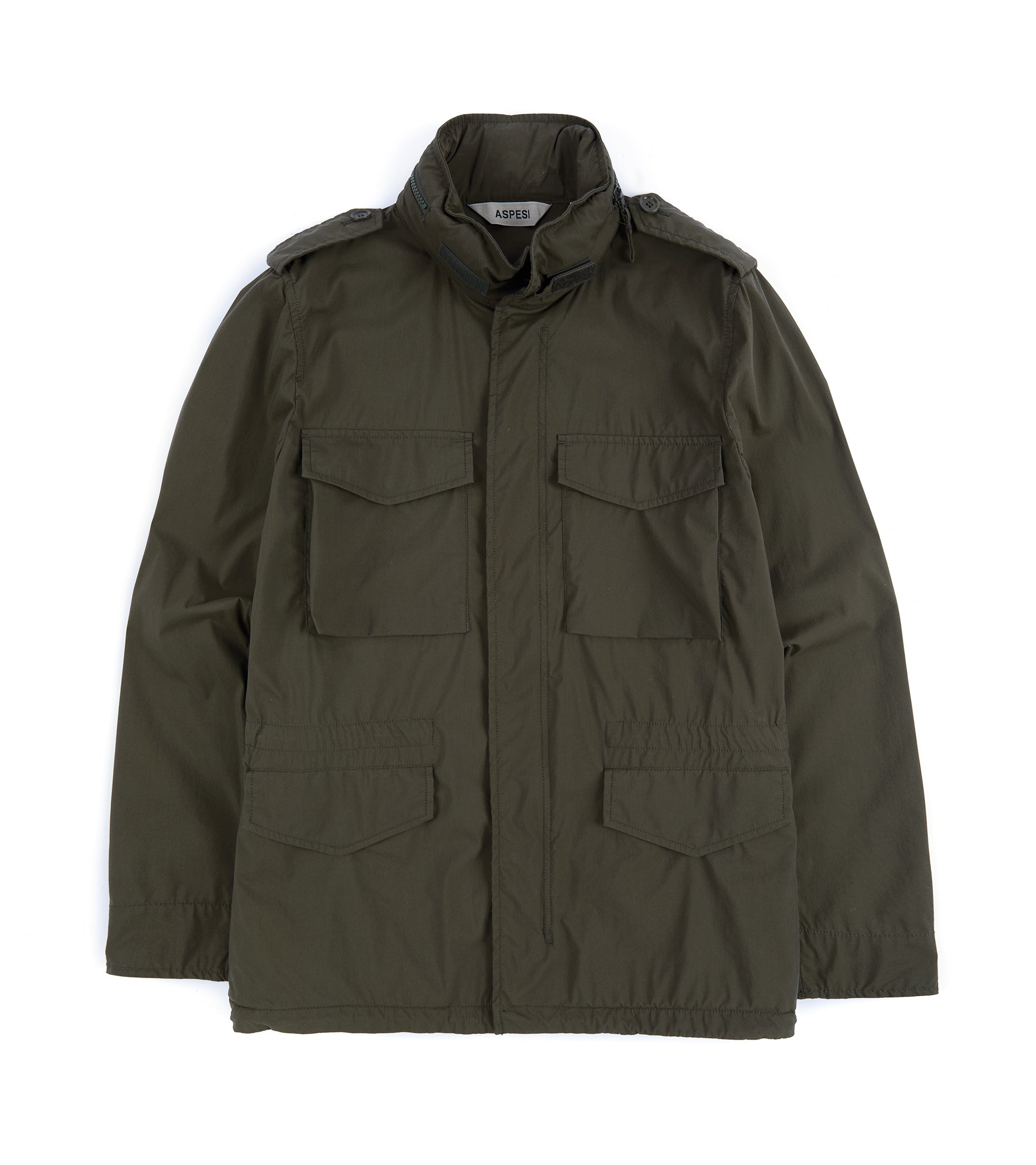 Aspesi Men's Cotton Poplin Field Jacket - Military Style Lightweight Outdoor Jacket for Hiking, Camping & Casual Wear
