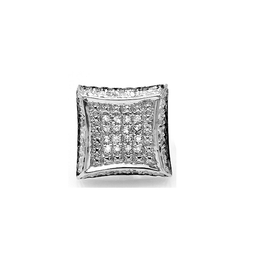 Dazzlingrock 0.05 Carat Round White Diamond Kite Stud Earrings - Micro Pave Setting, 1 Piece - Perfect for Weddings, Parties & Special Occasions