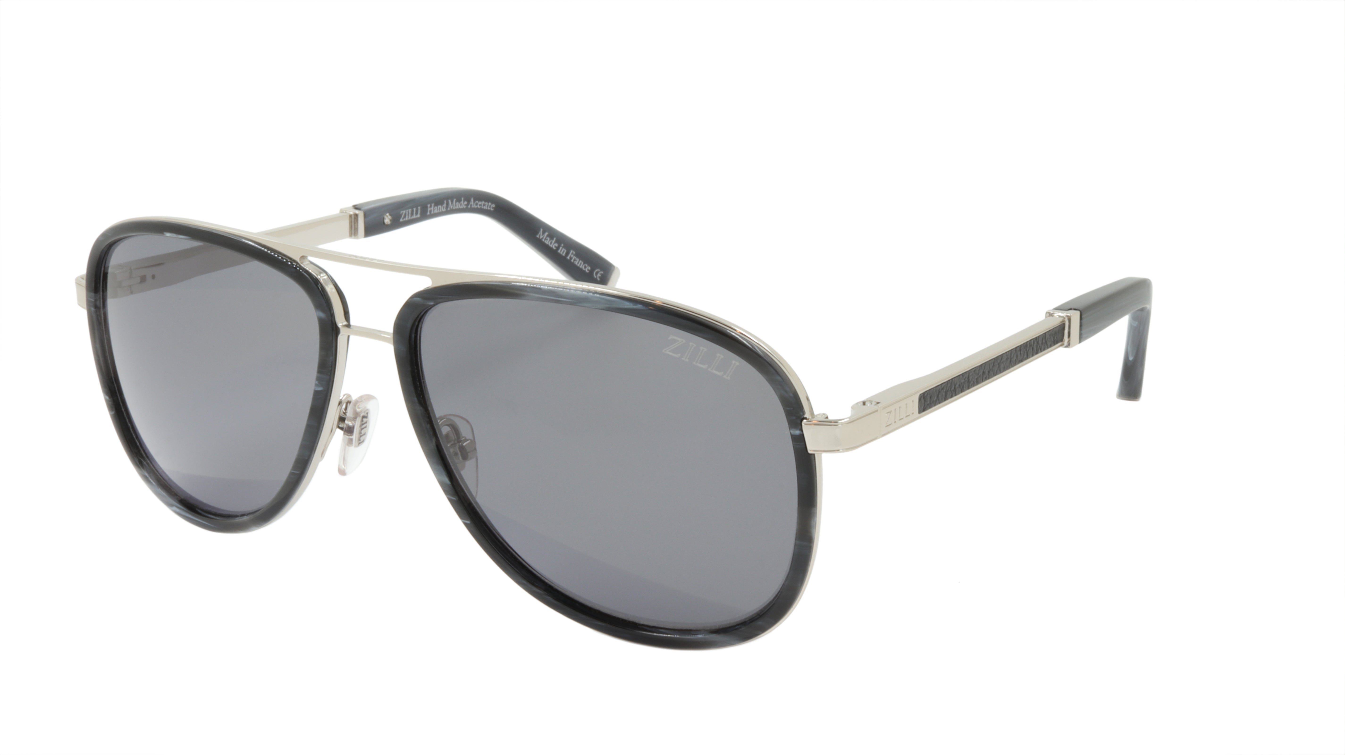 ZILLI Luxury Sunglasses - Titanium & Acetate Frame, Polarized Lenses, Handmade in France (Model ZI 65017 C03) - Perfect for Driving, Travel & Fashion Accessories