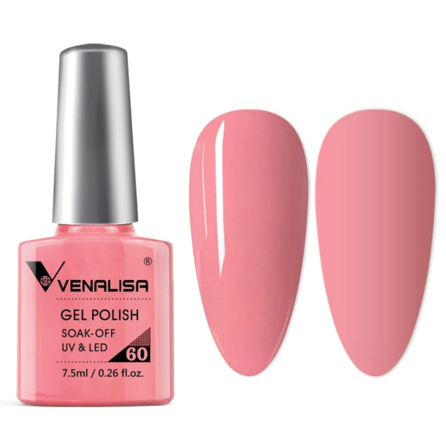 VENALISA 7.5ml #60 Soak Off UV LED Gel Nail Polish - Long Lasting Salon Quality Manicure Gel for Nail Art - Requires UV/LED Light to Cure - Perfect for Home Use & Professional Nail Salons