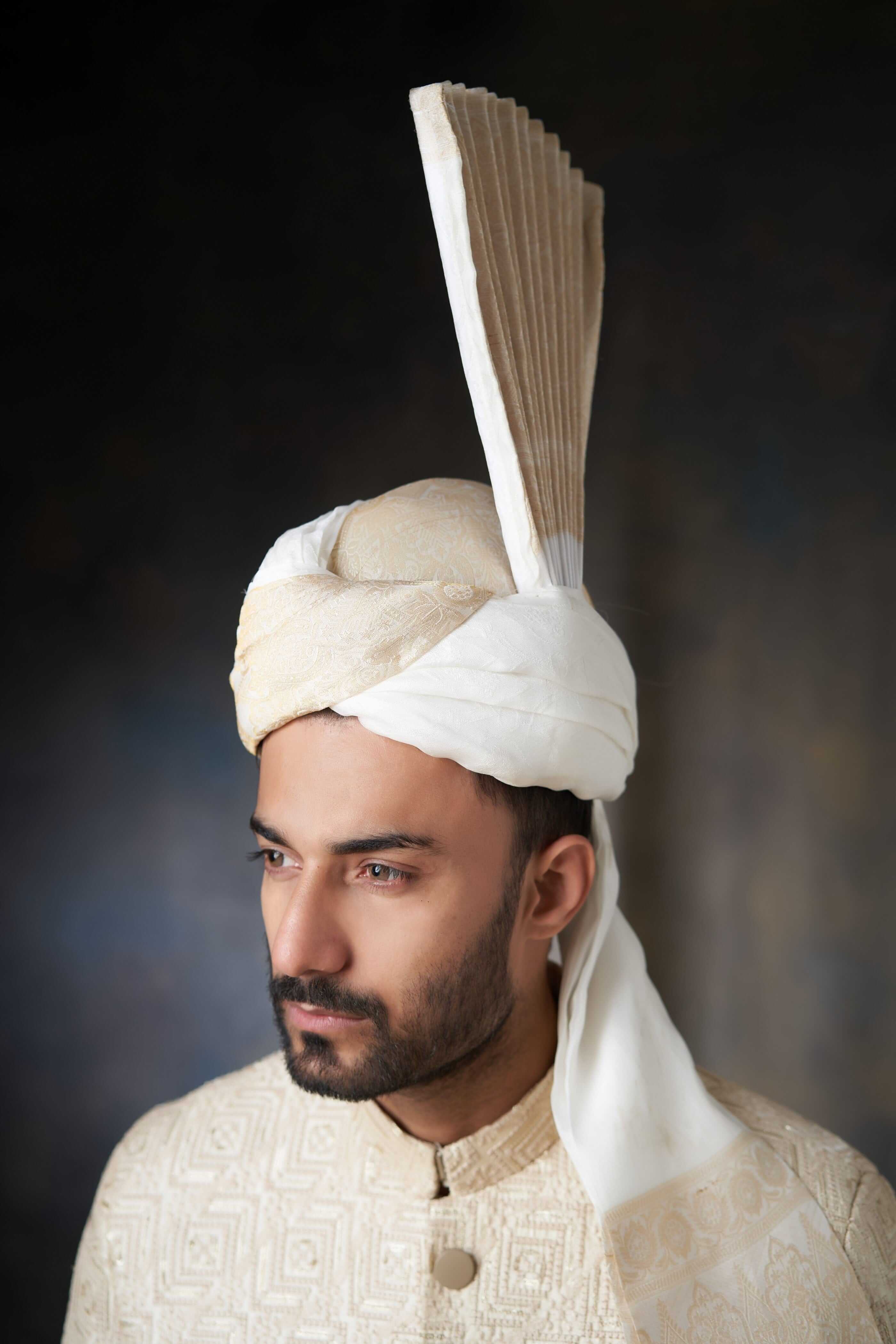 Elegant Fawn Gold Raw Silk Sherwani for Men - Custom AI Signature Buttons | Perfect for Weddings, Festivals & Special Occasions