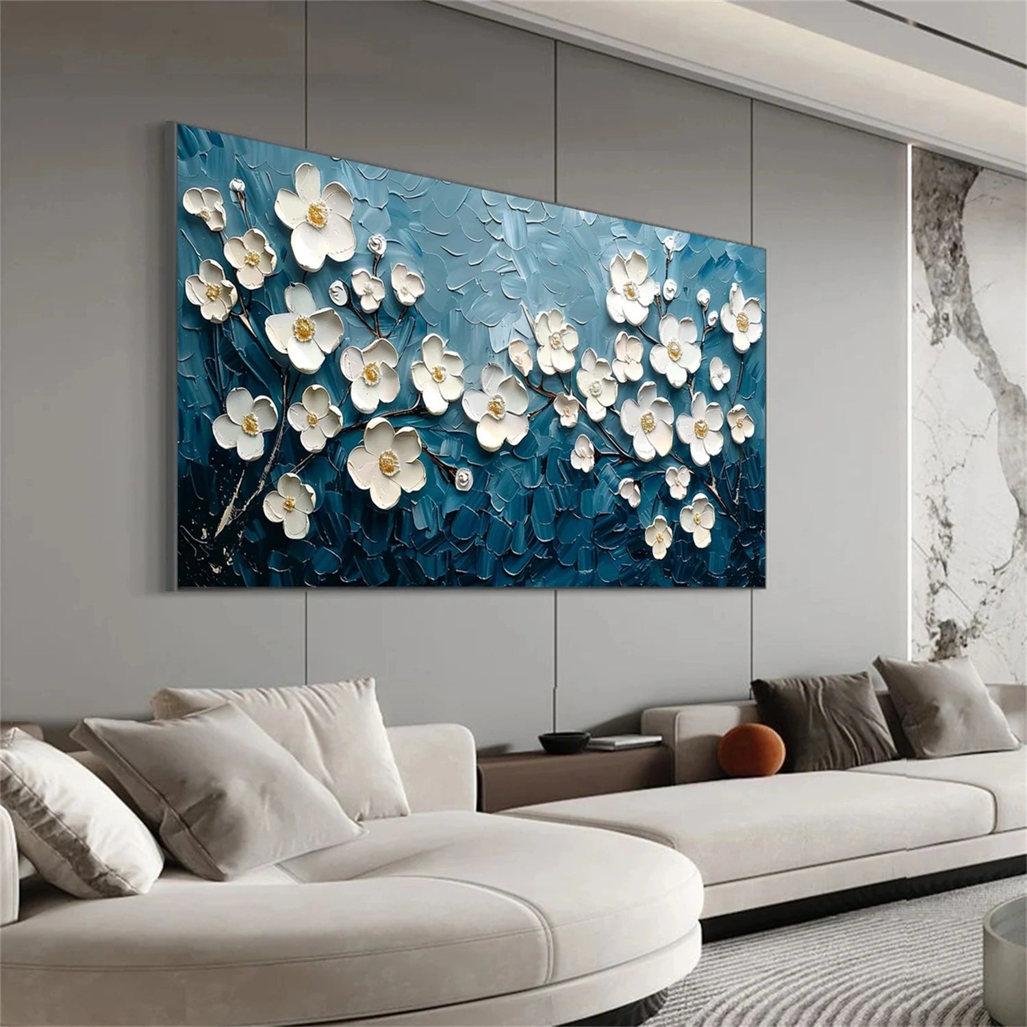 Flower and Tree Painting #FT117 - Handmade Canvas Art for Home & Office Decor | Perfect for Living Room, Bedroom, and Gift Giving