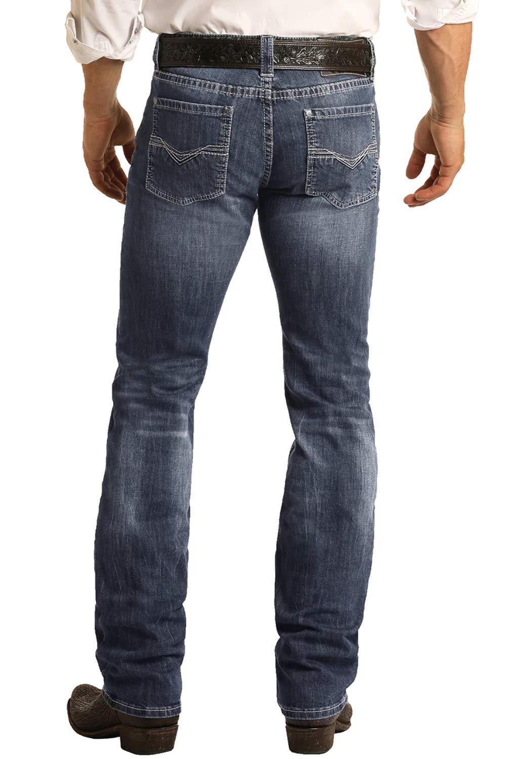 Rock & Roll Denim Relaxed Fit Straight Bootcut Jeans for Women - Vintage Style Comfortable Stretch Denim Pants #M0S1437 | Perfect for Concerts, Casual Outings & Retro Fashion Looks