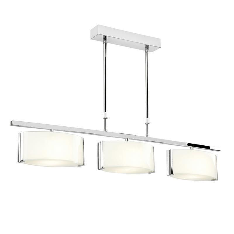 3-Light Semi Flush Mount Ceiling Fixture - Chrome Finish with White Glass Shades - Perfect for Bedroom, Living Room & Hallway Lighting