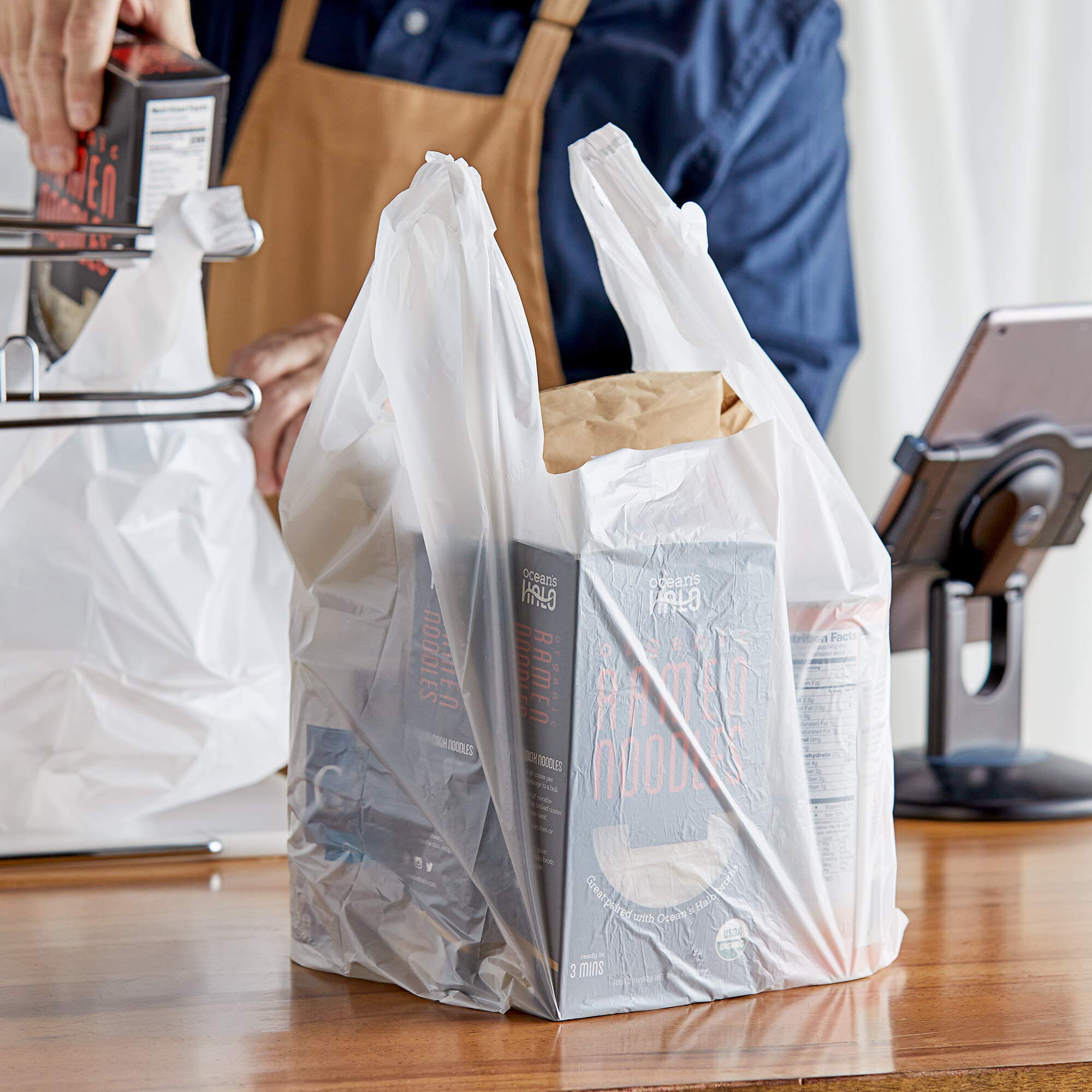 2000 Pack White T-Shirt Plastic Bags 10