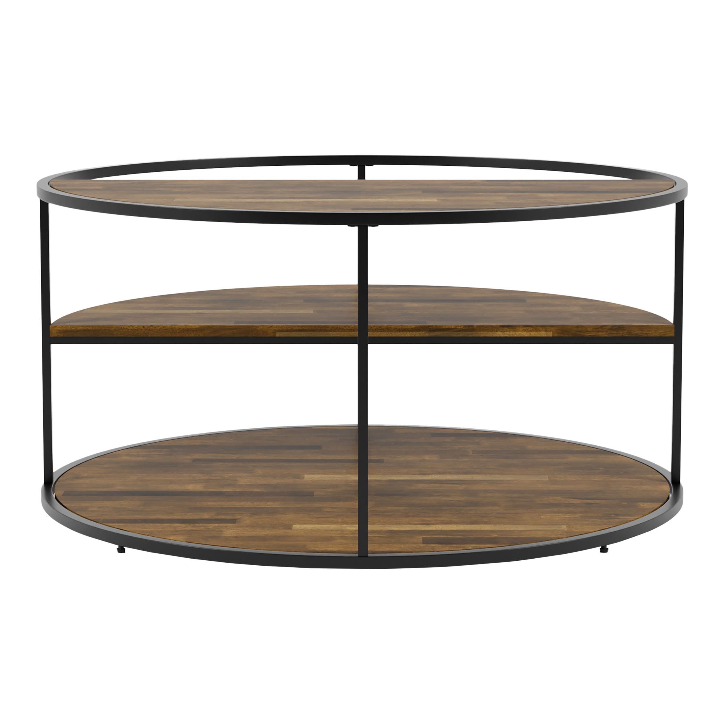 Furniture of America Marquesa Contemporary Black Wood Round Coffee Table - Perfect for Living Room, Lounge & Modern Home Decor