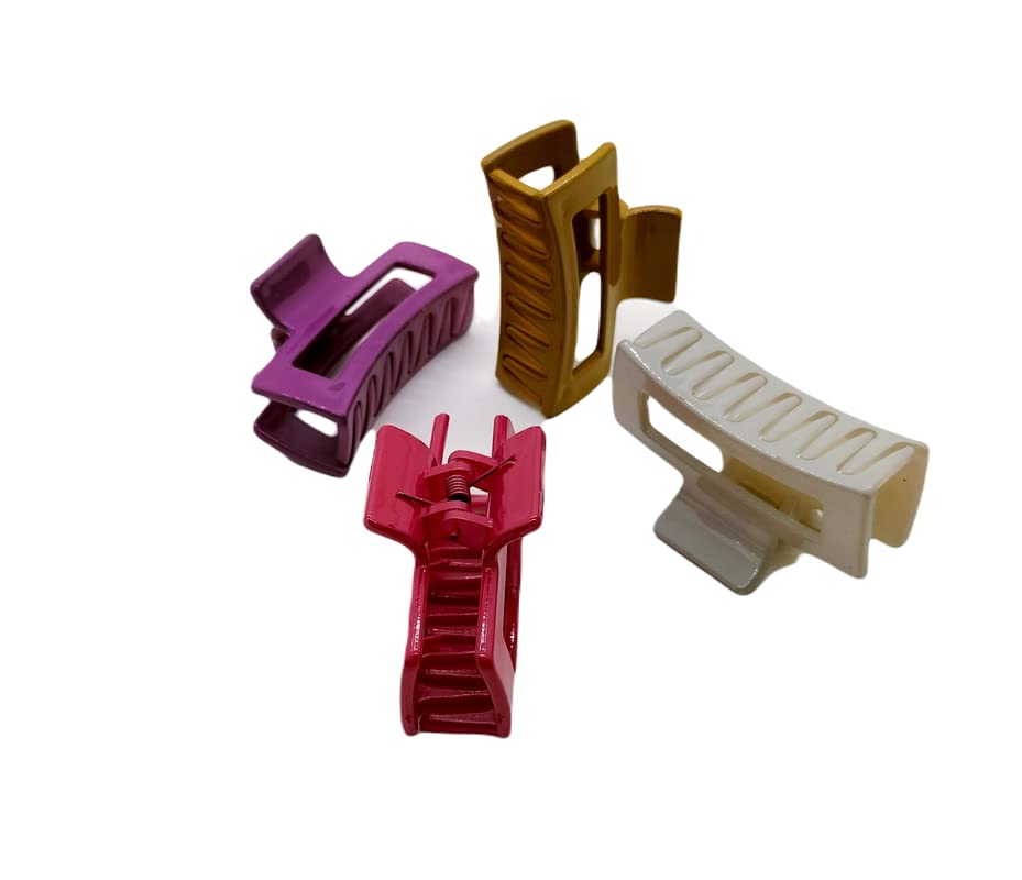 PEAcock - Glossy Solid Color Medium Hair Claw Clips for Women & Girls - Perfect for Half-Up Hairstyles, Ponytails & Everyday Hair Accessories