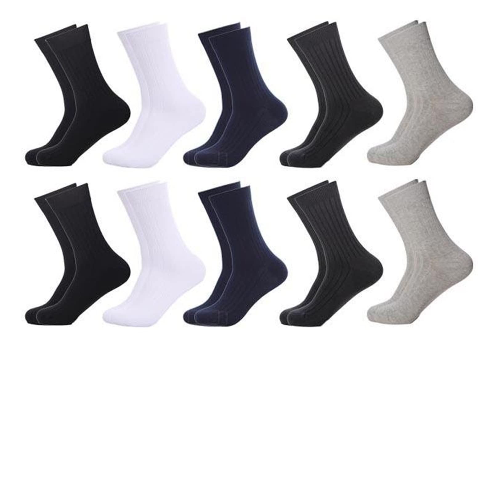 Premium Combed Cotton Men's Dress Socks - Big & Tall Sizes 43-45 - Black Compression Socks for Business & Formal Wear - Winter Warmth & All-Day Comfort - Ideal Gift for Men (10 Color Mix, Size 38-43) - Perfect for Office, Weddings & Professional Occasions