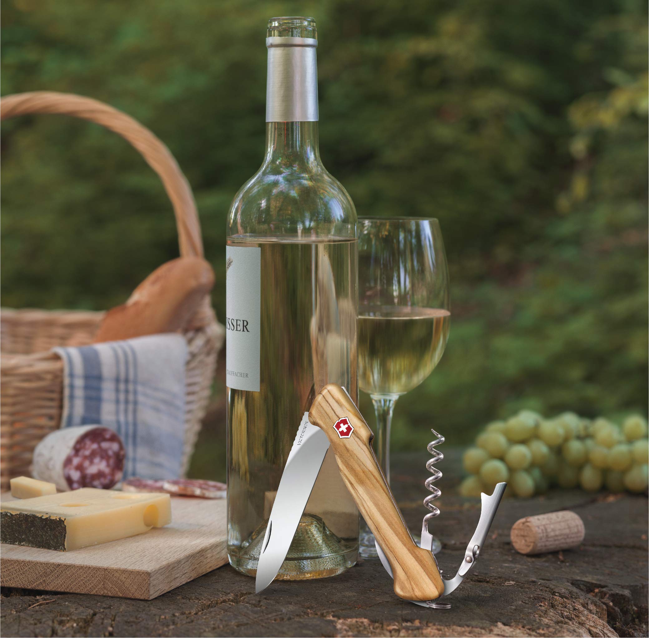 Victorinox Swiss Army Wine Master Pocket Knife - 6-in-1 Multitool with Corkscrew, Bottle Opener & Wood Handle - Perfect for Camping, Hiking & Outdoor Adventures