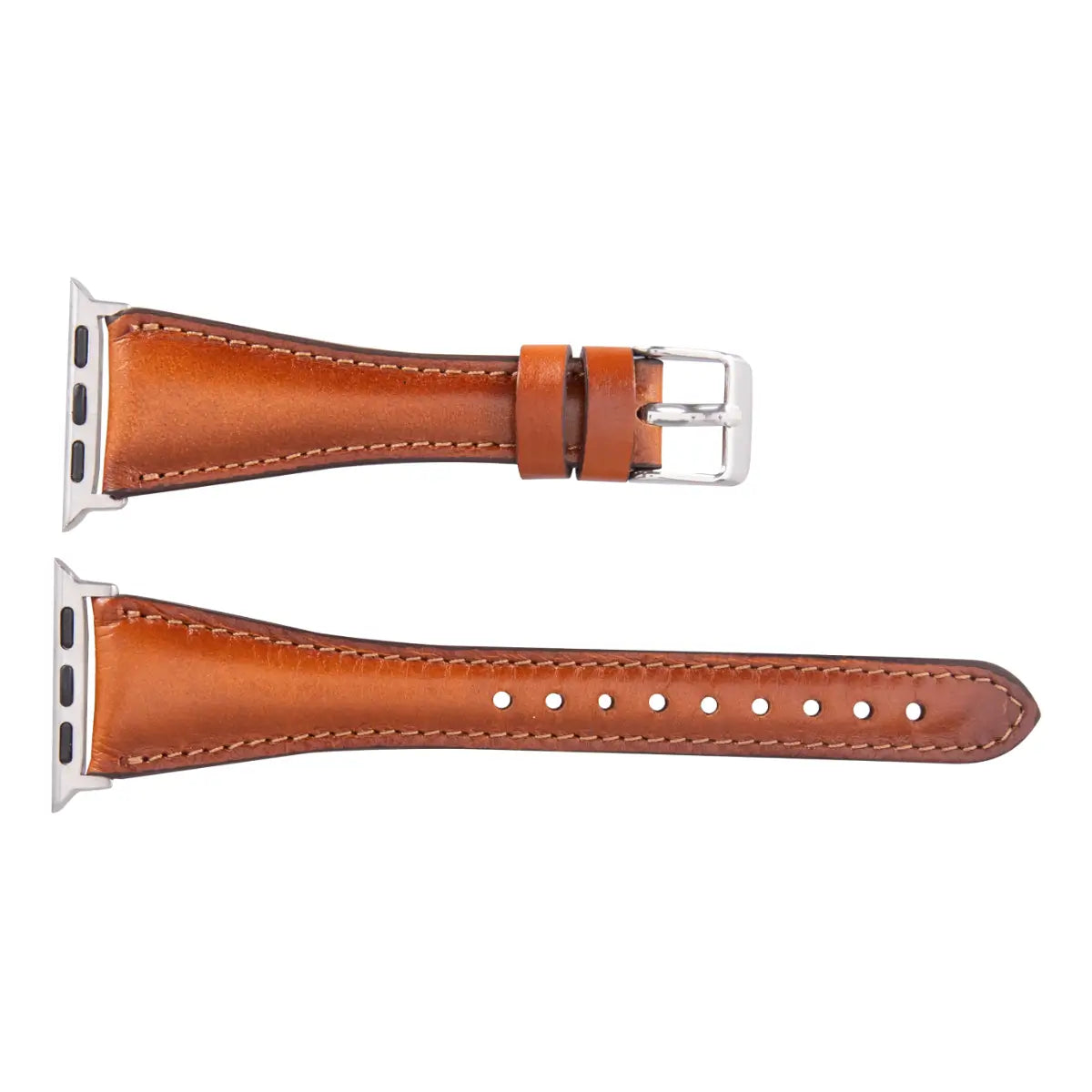 Premium Burnished Tan Leather Slim Apple Watch Band - Stylish & Comfortable for Everyday Wear, Workouts & Business Meetings